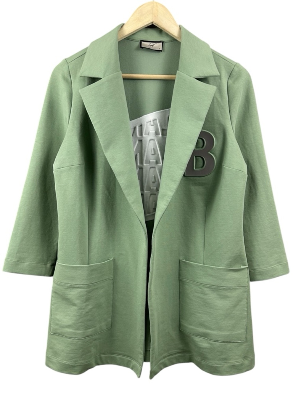 Sogo Balance Open-Front Sweater Blazer Cardigan Light Green Size Small